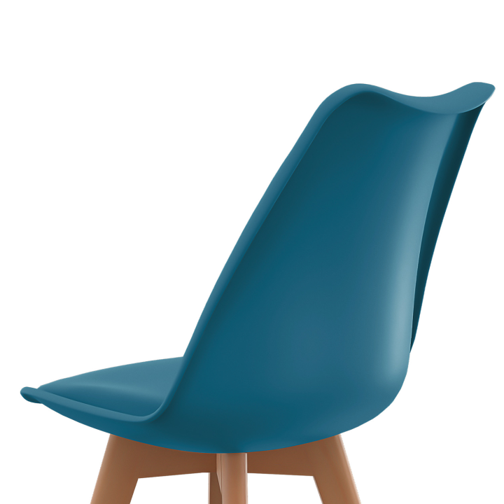 Lot de 4 chaises scandinaves SARA bleu canard pour salle à manger