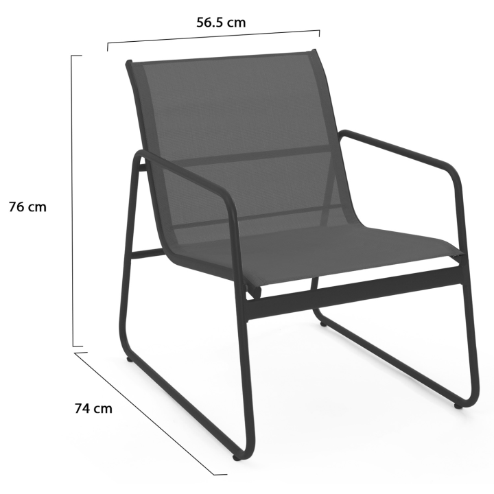 Conjunto de muebles de jardín 6 plazas gris : 2 sofás, sillones, mesa | ID Market