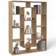 Etagère bibliothèque COLETTE avec 11 compartiments effet bois H.143 cm