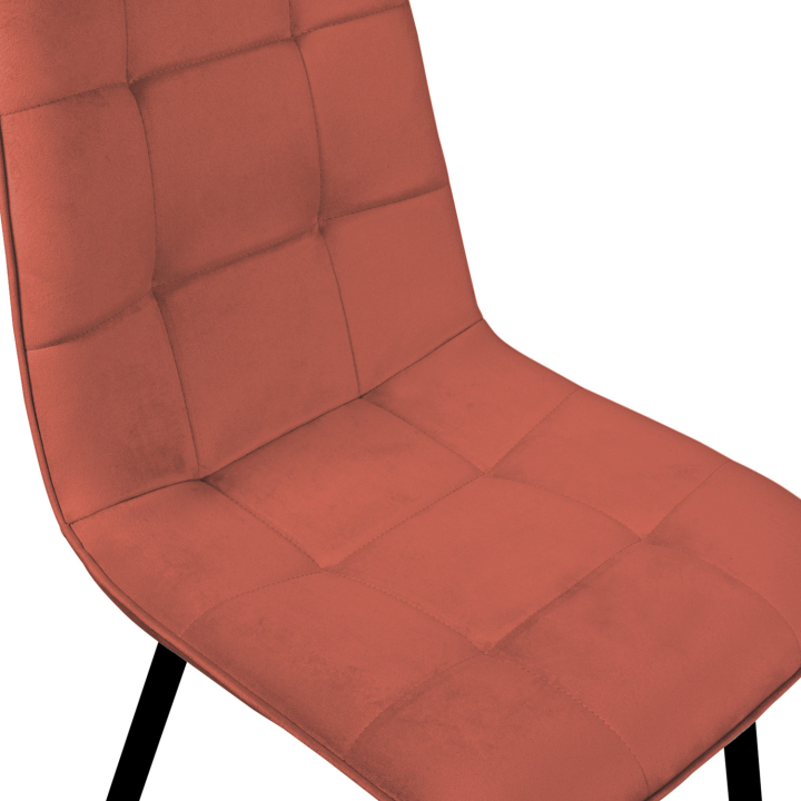 Lot de 6 chaises MILA en velours mix color terracotta x2, gris foncé x2 et beige x2