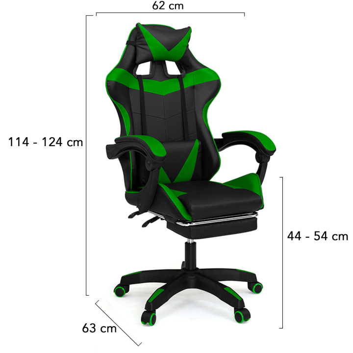 Fauteuil de gaming ALEX noir et vert