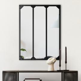 Miroir verrière 3 bandes vertical design industriel 60x80 cm