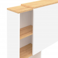 Tête de lit sur pied extensible avec chevets coulissants CATBA pour lit 140 et 160 cm blanc et bois