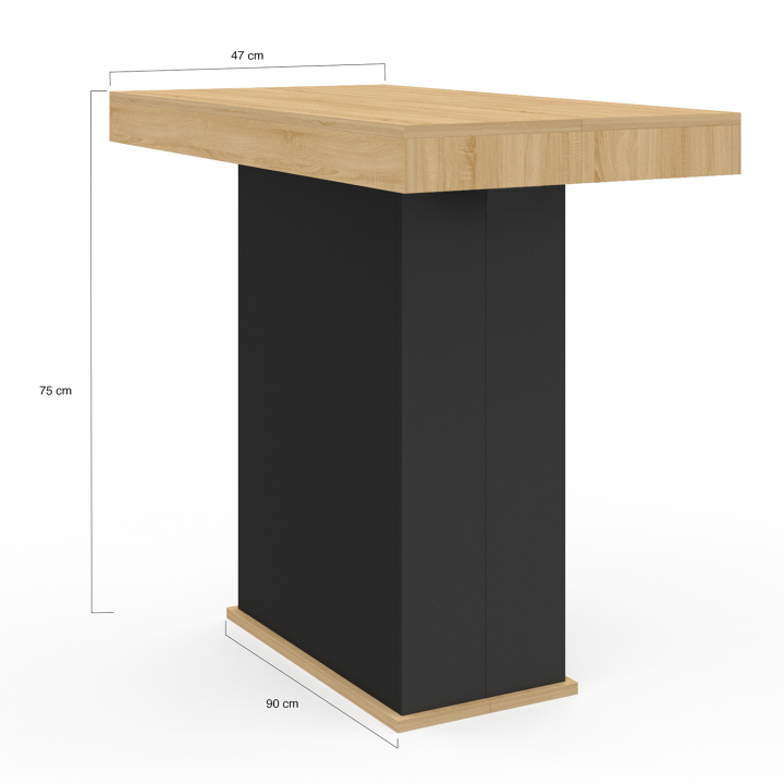 Table console extensible EDEN 10 personnes 235 cm bois et noir