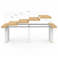 Table console extensible EDEN 10 personnes 235 cm bois et blanc