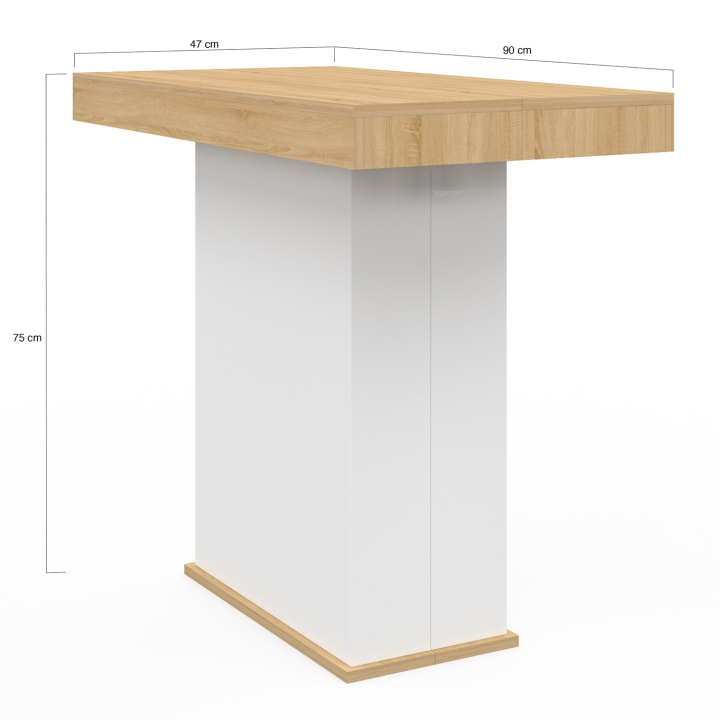 Table console extensible EDEN 10 personnes 235 cm bois et blanc