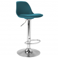 Lot de 4 tabourets de bar KARL design bleu canard