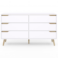 Commode 6 tiroirs HELSINKI XXL 140 cm scandinave blanc