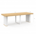 Table console extensible EDEN 10 personnes 235 cm bois et blanc