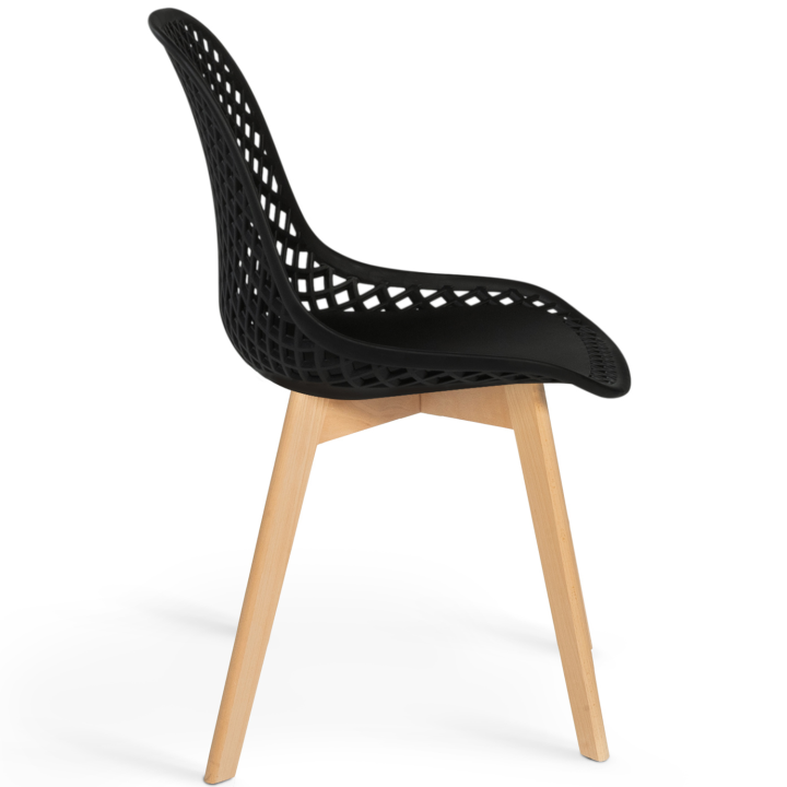 Lot de 4 chaises MANDY noires pour salle à manger