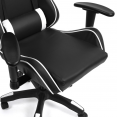 Fauteuil de gaming CARTER accoudoirs 2D pivotants, réglable hauteur noir et blanc