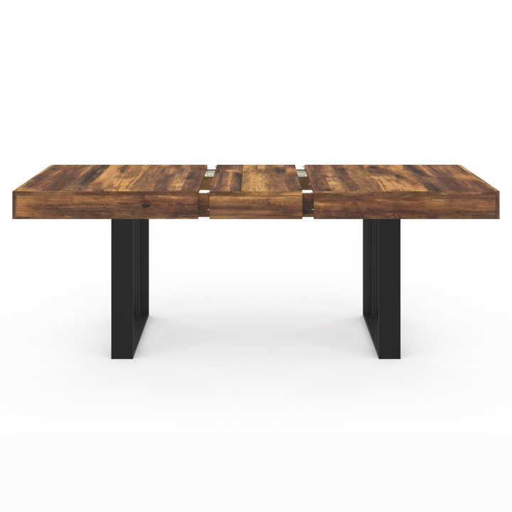 Mesa de comedor rectangular extensible PHOENIX con tablero HAWKINS para 6-10 personas madera oscura 160-200 cm