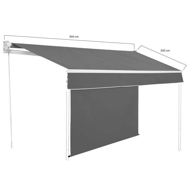 Toldo manual 2,95x2m gris antracita | ID Market