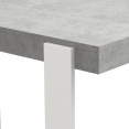 Table haute de bar PHOENIX effet béton et blanc 113 cm