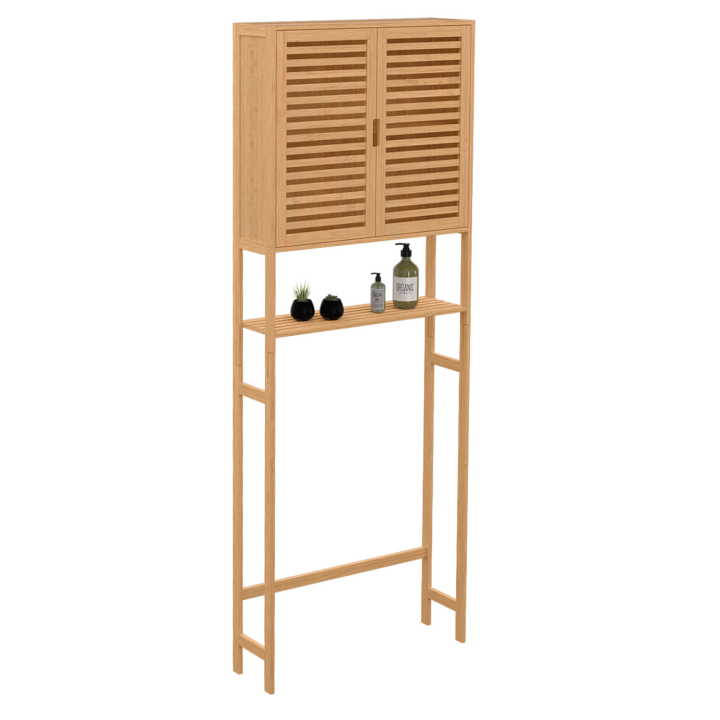 Meuble étagère dessus WC placard bambou BEA