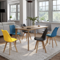 Lot de 6 chaises scandinaves SARA mix color bleu x2, gris clair, gris foncé x2, jaune