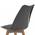 Lot de 4 chaises scandinaves SARA gris foncé, blanc, noir et patchworks noirs, gris et blancs