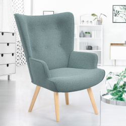 Sillón escandinavo en tejido verde eucalipto - IVAR | ID Market