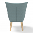 Fauteuil scandinave IVAR en tissu vert eucalyptus