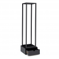 Range bûches vertical acier noir H. 125 cm avec tiroir