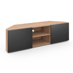 Mueble esquinero para TV en haya y negro 110 cm - ELI | ID Market