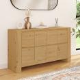 Buffet 140 cm ALABAMA 4 portes bois façon chêne