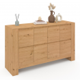 Buffet 140 cm ALABAMA 4 portes bois façon chêne