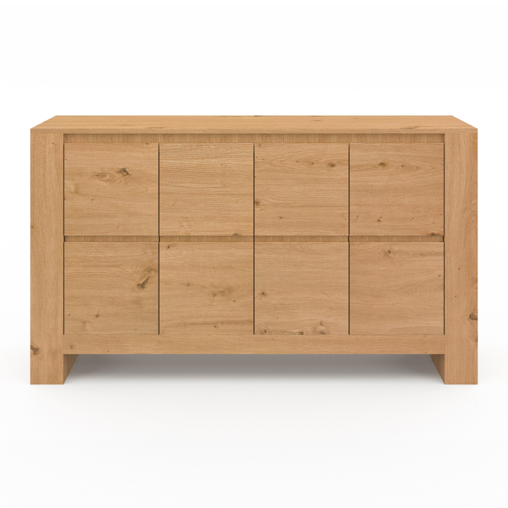 Buffet 140 cm ALABAMA 4 portes bois façon chêne