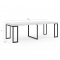 Table console extensible ALASKA 10 personnes effet marbre blanc 235 cm