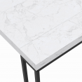 Table console extensible ALASKA 10 personnes effet marbre blanc 235 cm