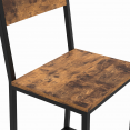 Lot de 4 tabourets de bar DAYTON avec dossier chaise de cuisine design industriel