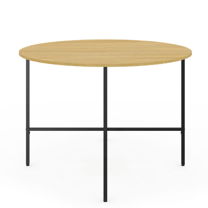 Mesa de comedor redonda 4-6 personas madera y metal 110 cm - DETROIT | ID Market