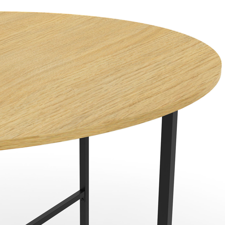 Mesa de comedor redonda 4-6 personas madera y metal 110 cm - DETROIT | ID Market