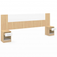 Tête de lit SAPA chevets modulables pour lit 140/160 cm effet bois et blanc