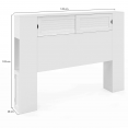 Tête de lit SALEM 140 CM avec rangement blanc