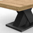 Table basse ALICIA plateau bois et pied X noir