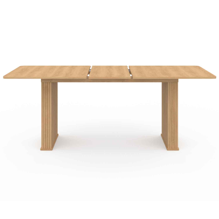 Mesa de comedor rectangular extensible, color madera, 6-10 personas - JULIETTE | ID Market