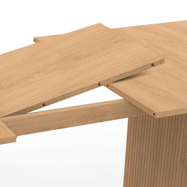 Mesa de comedor rectangular extensible, color madera, 6-10 personas - JULIETTE | ID Market