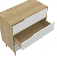 Commode 3 tiroirs HELSINKI 80 cm scandinave bois et blanc