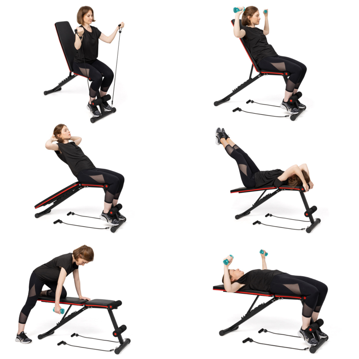 Banc de musculation réglable et inclinable fitness pour entrainement complet du corps