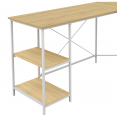 Bureau d'angle en forme de L DETROIT design industriel bois et métal blanc