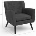 Fauteuil scandinave ANITA en velours gris anthracite