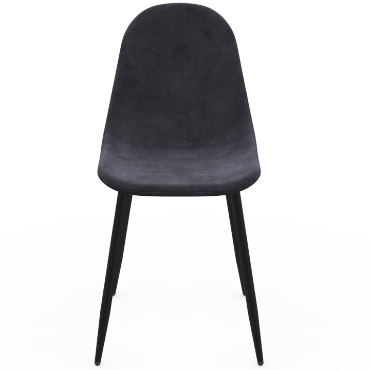 Lot de 6 chaises DALI en velours gris foncé pour salle à manger