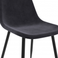 Lot de 6 chaises DALI en velours gris foncé pour salle à manger