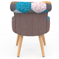 Fauteuil CRAPAUD en tissu patchwork multicouleurs