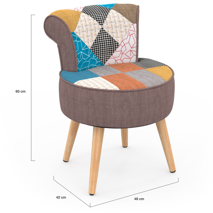 Sillón rana en tejido patchwork multicolor | ID Market