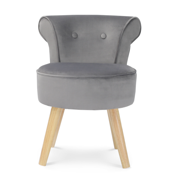 Fauteuil crapaud en velours gris