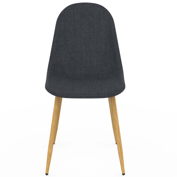 Lot de 6 chaises scandinaves DAPHNE en tissu gris foncé pour salle à manger