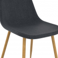 Lot de 6 chaises scandinaves DAPHNE en tissu gris foncé pour salle à manger