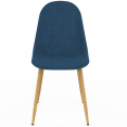 Lot de 6 chaises scandinaves DAPHNE en tissu bleu canard pour salle à manger